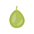 Isolated on a white background, a green cartoon pear. Illustration in vector format Royalty Free Stock Photo