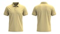 Khaki Polo Shirt Mockup: Front and Back View Royalty Free Stock Photo