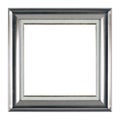 Isolated White Background Photo Frame, Silver or Chrome Looking Antique Frame, Used Vintage Photo Frame Royalty Free Stock Photo