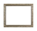 Isolated White Background Photo Frame, Silver or Chrome Looking Antique Frame, Used Vintage Photo Frame