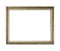 Isolated White Background Photo Frame, Silver or Chrome Looking Antique Frame, Used Vintage Photo Frame Royalty Free Stock Photo