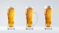 Isolated white background showing a light beer glass in a frosty state Royalty Free Stock Photo