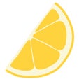 Isolated on white background slice of lemon