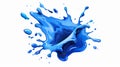 Isolated on white background, spilled water splash. Aqua drop, stain. Splattered blue liquid blotch. Organic watery Royalty Free Stock Photo