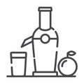 Juicer orange juice line art vector icon outline.Kitchen appliances.