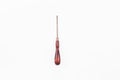 Isolated on a white background Wooden handle screwdriver