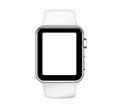 Isolated white band silver aluminum case smart watch
