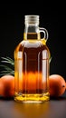 Isolated on white, a bottle of palm oil in its unadulterated simplicity