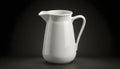 Isolated White Ceramic Pitcher on Dark Background for Kitchenware Product Royalty Free Stock Photo
