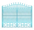 Isolated on white closed iron gate fence vector Royalty Free Stock Photo