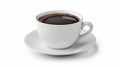 An isolated white cup of black coffee with clipping path on a white background Royalty Free Stock Photo