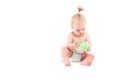 Cute beauty little girl with baby bottle Royalty Free Stock Photo