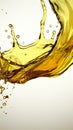 Isolated on white, a 3D illustration of splashing olive engine oil Royalty Free Stock Photo