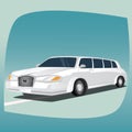 Isolated white limousine