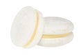 Isolated white macarons collection.