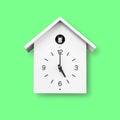 Isolated Vintage white wall clock on green background Royalty Free Stock Photo