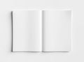 Isolated white open magazine mockup on white 3D rendering