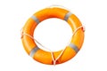 Orange lifebuoy ring with life lines