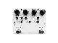 Isolated white overdrive dual-channel stompbox electric guitar effect for studio and stage performed on white background Royalty Free Stock Photo