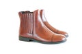 Isolated pair women`s leather boots