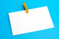 Isolated white paper with yellow clamp Royalty Free Stock Photo