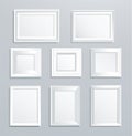 Isolated white picture frame on wall vector illustration EPS10 Royalty Free Stock Photo