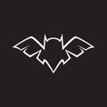 Isolated white shape bat on dark logo design vector graphic symbol icon illustration creative idea Royalty Free Stock Photo