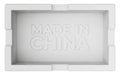 Isolated White Styrofoam 3D Rendered Box MADE IN CHINA Sign with Clipping Path