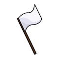 Isolated white surrender flag icon Vector Royalty Free Stock Photo
