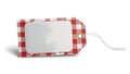 Blank Tag with Red Gingham Border Royalty Free Stock Photo