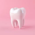 Isolated White Tooth Model on Pink Background Royalty Free Stock Photo