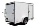 Isolated white utility trailer