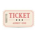 Isolated white vector ticket