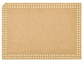 Isolated on white vintage empty paper punchcard Royalty Free Stock Photo