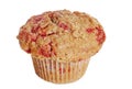 Isolated whole wheat raspberry muffin Royalty Free Stock Photo