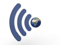 Isolated wifi signal logo formed with earth and white on background