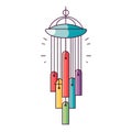 Isolated Wind Chime on White Background AI Generated Royalty Free Stock Photo