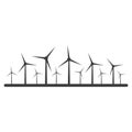 Isolated wind energy power vector silhouettes vector illustration