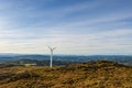 Isolated Wind Generator on top of mountain with copy space Royalty Free Stock Photo