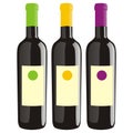 Isolated wine bottles set