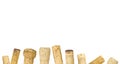 Isolated wine corks row design template,white background Royalty Free Stock Photo