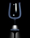 Isolated wine glass on a black background