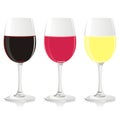 Isolated wine glasses