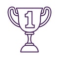 Isolated winner trophy icon First place