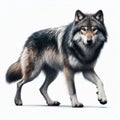 Image of isolated wolf against pure white background, ideal for presentations Royalty Free Stock Photo