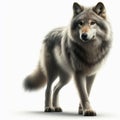 Image of isolated wolf against pure white background, ideal for presentations Royalty Free Stock Photo