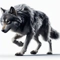 Image of isolated wolf against pure white background, ideal for presentations Royalty Free Stock Photo