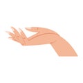 Isolated woman outstretched hand icon Vector