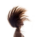 Isolated woman portrait side view