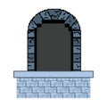 Isolated wood and medieval door vector illustration